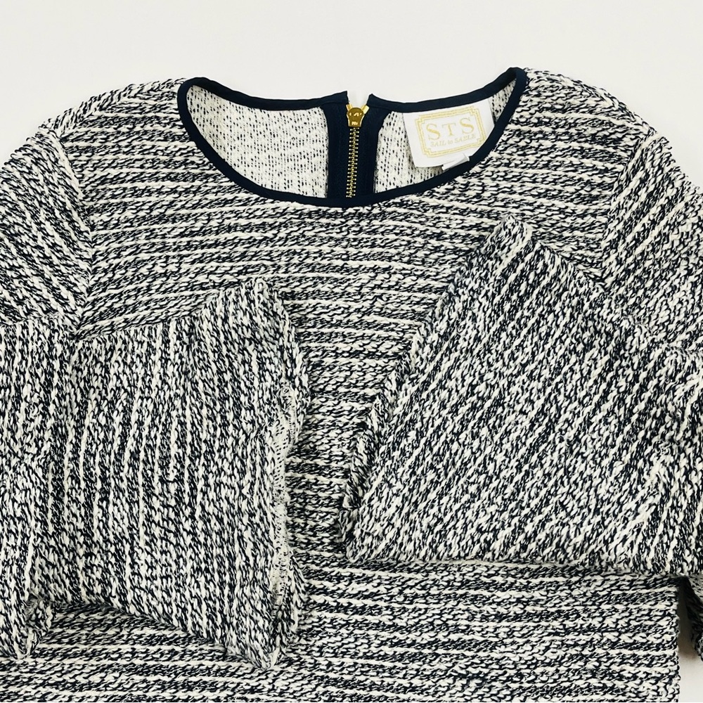 Sail To Sable Woman’s Sweater Navy Bell Long Sleeve Sweater Size Medium
